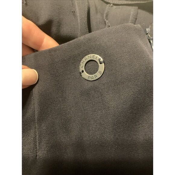 Chanel Authentic Solid Midnight Dark Blue Trouser Pants FR 42 US 10 Medium - Picture 7 of 7